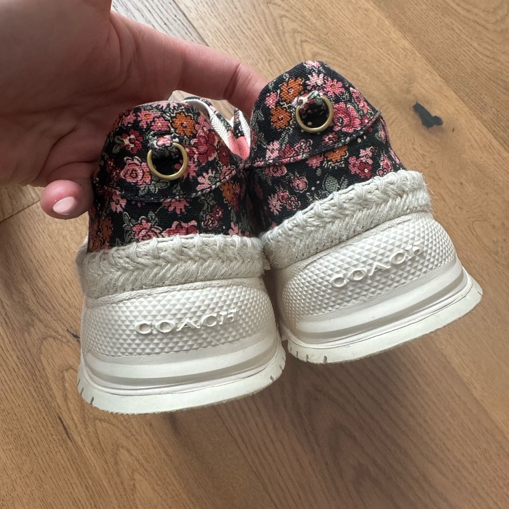 Coach C143 Espadrille Runner - Ladies Size 10 - NWOT - Pink Paisley & Beige - Picture 6 of 9